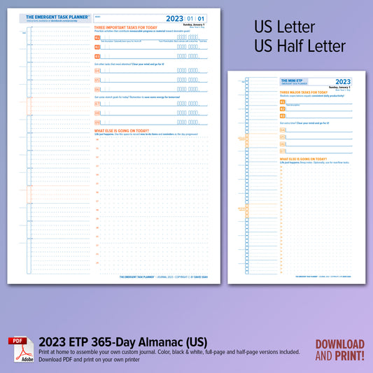 ETP Dated 365-Day Planner PDFs for 2023